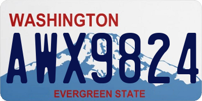 WA license plate AWX9824