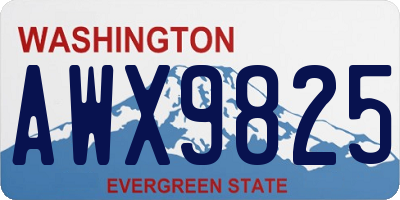 WA license plate AWX9825