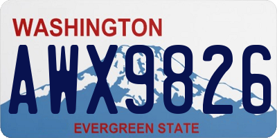WA license plate AWX9826