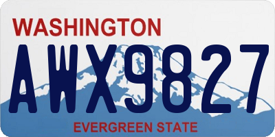 WA license plate AWX9827