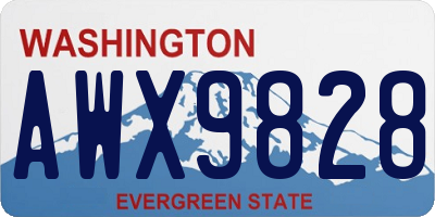 WA license plate AWX9828