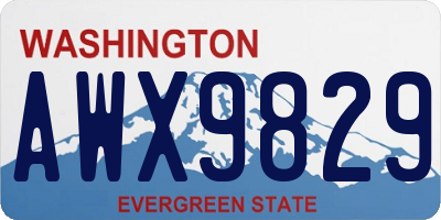 WA license plate AWX9829