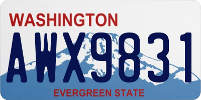 WA license plate AWX9831