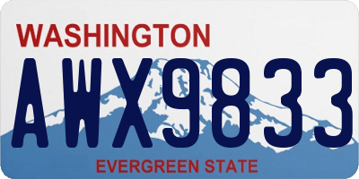 WA license plate AWX9833