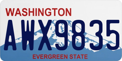 WA license plate AWX9835