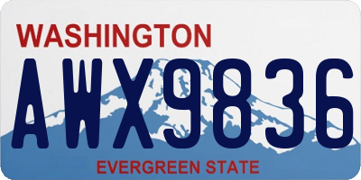 WA license plate AWX9836