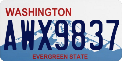 WA license plate AWX9837