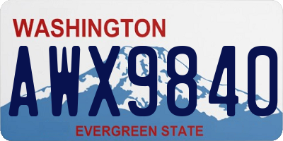 WA license plate AWX9840