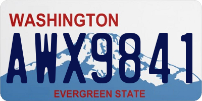 WA license plate AWX9841