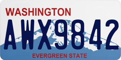 WA license plate AWX9842