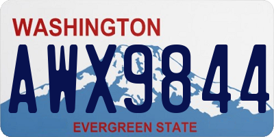WA license plate AWX9844