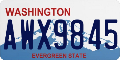 WA license plate AWX9845