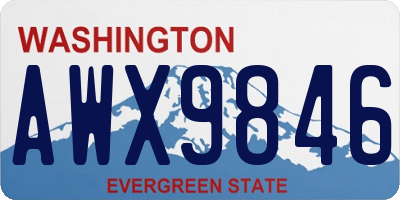 WA license plate AWX9846