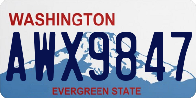 WA license plate AWX9847