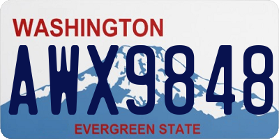 WA license plate AWX9848