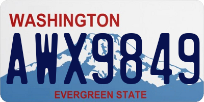 WA license plate AWX9849