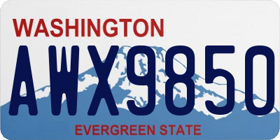 WA license plate AWX9850