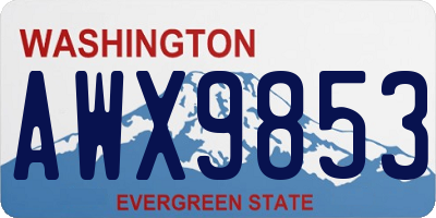 WA license plate AWX9853