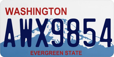 WA license plate AWX9854