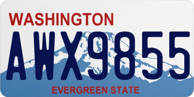 WA license plate AWX9855