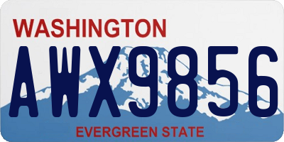 WA license plate AWX9856