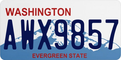 WA license plate AWX9857