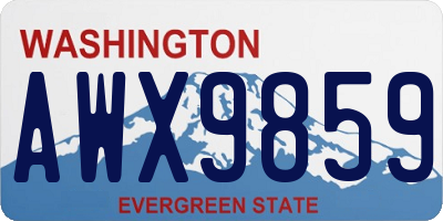 WA license plate AWX9859