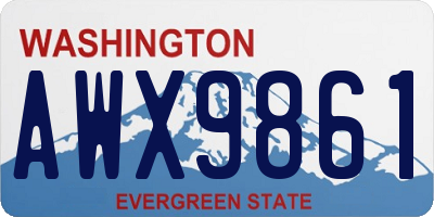 WA license plate AWX9861