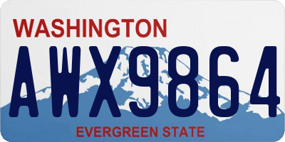 WA license plate AWX9864