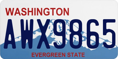 WA license plate AWX9865