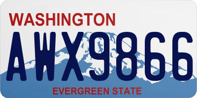 WA license plate AWX9866