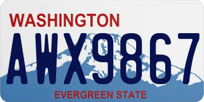 WA license plate AWX9867