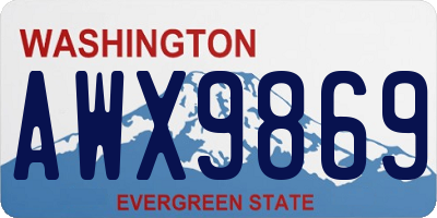 WA license plate AWX9869