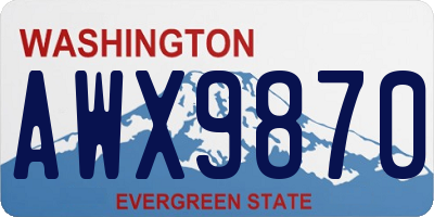 WA license plate AWX9870