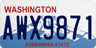 WA license plate AWX9871