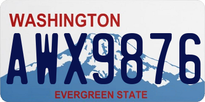 WA license plate AWX9876