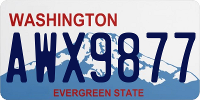 WA license plate AWX9877