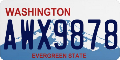 WA license plate AWX9878