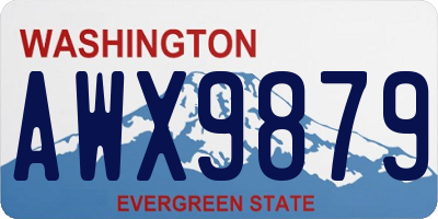 WA license plate AWX9879