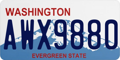 WA license plate AWX9880