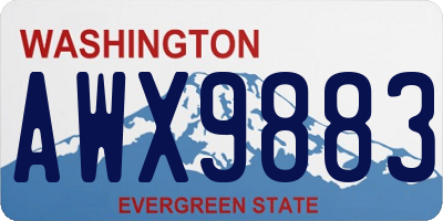 WA license plate AWX9883