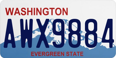 WA license plate AWX9884