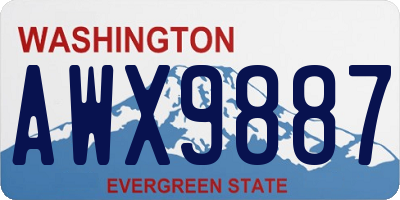 WA license plate AWX9887