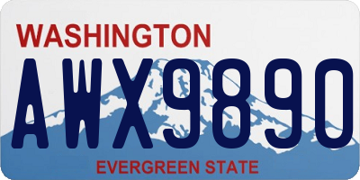 WA license plate AWX9890