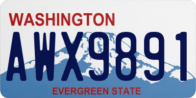WA license plate AWX9891