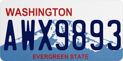 WA license plate AWX9893