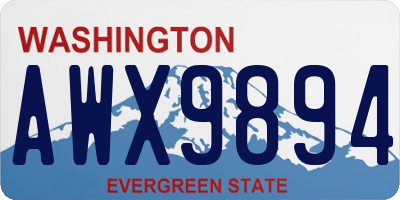 WA license plate AWX9894