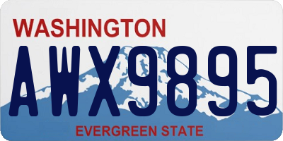 WA license plate AWX9895
