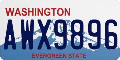 WA license plate AWX9896