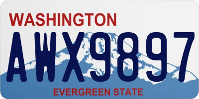 WA license plate AWX9897